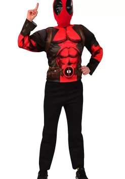 Cheap Rubies Costume Deadpool Mask & Top Deluxe Kid's Costume Set Superhero Costumes