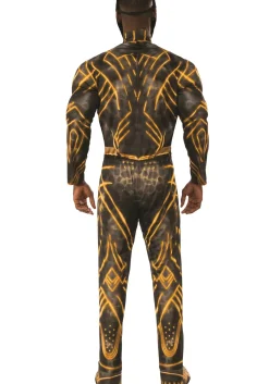 Cheap Rubies Costume Deluxe Adult Black Panther Erik Killmonger Battle Suit Costume Superhero Costumes