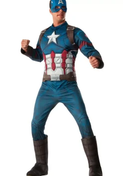 Clearance Rubies Costume Deluxe Captain America Men's Costume Superhero Costumes