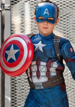 Hot Rubies Costume Kids Captain America Deluxe Costume Superhero Costumes