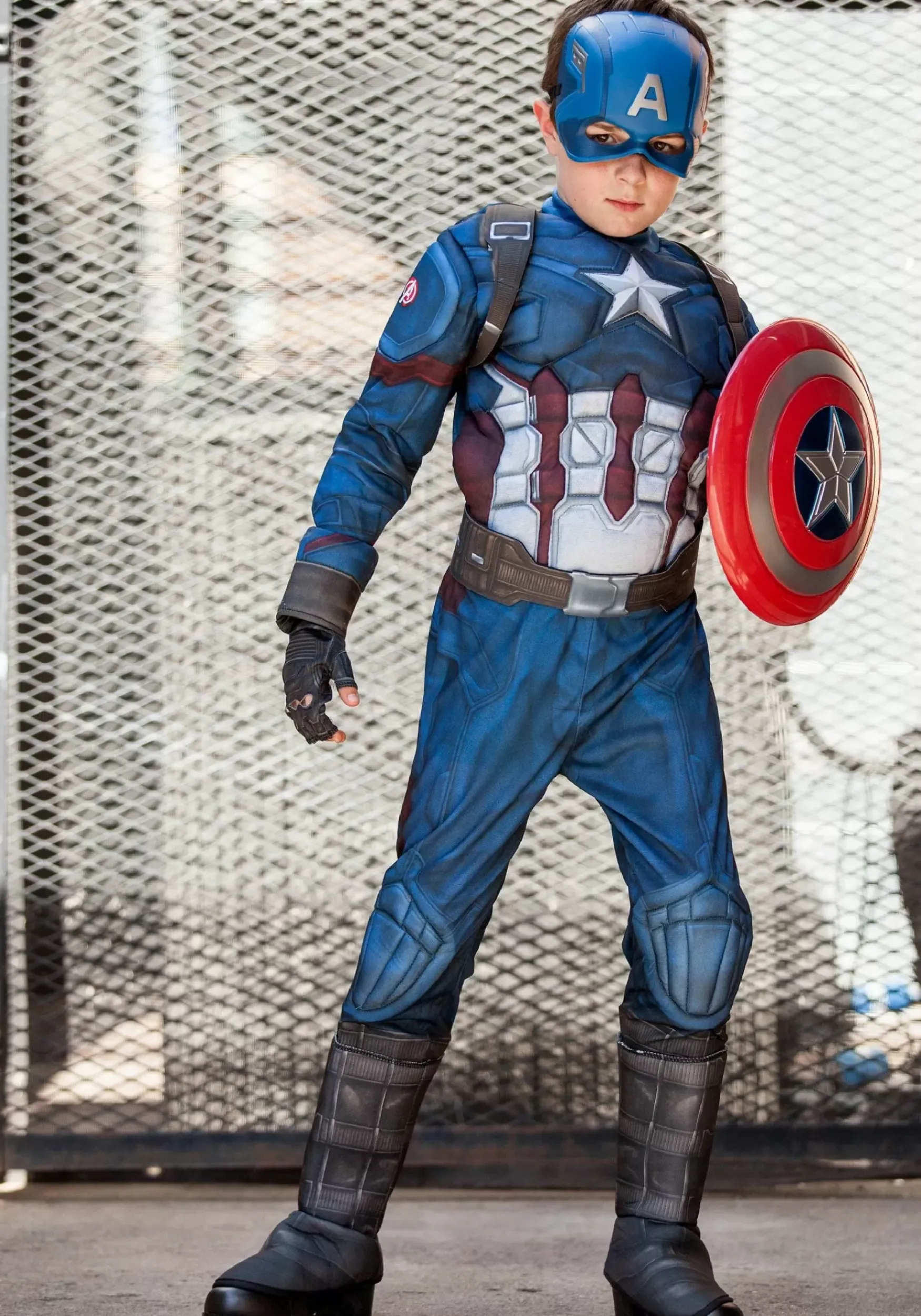 Hot Rubies Costume Kids Captain America Deluxe Costume Superhero Costumes