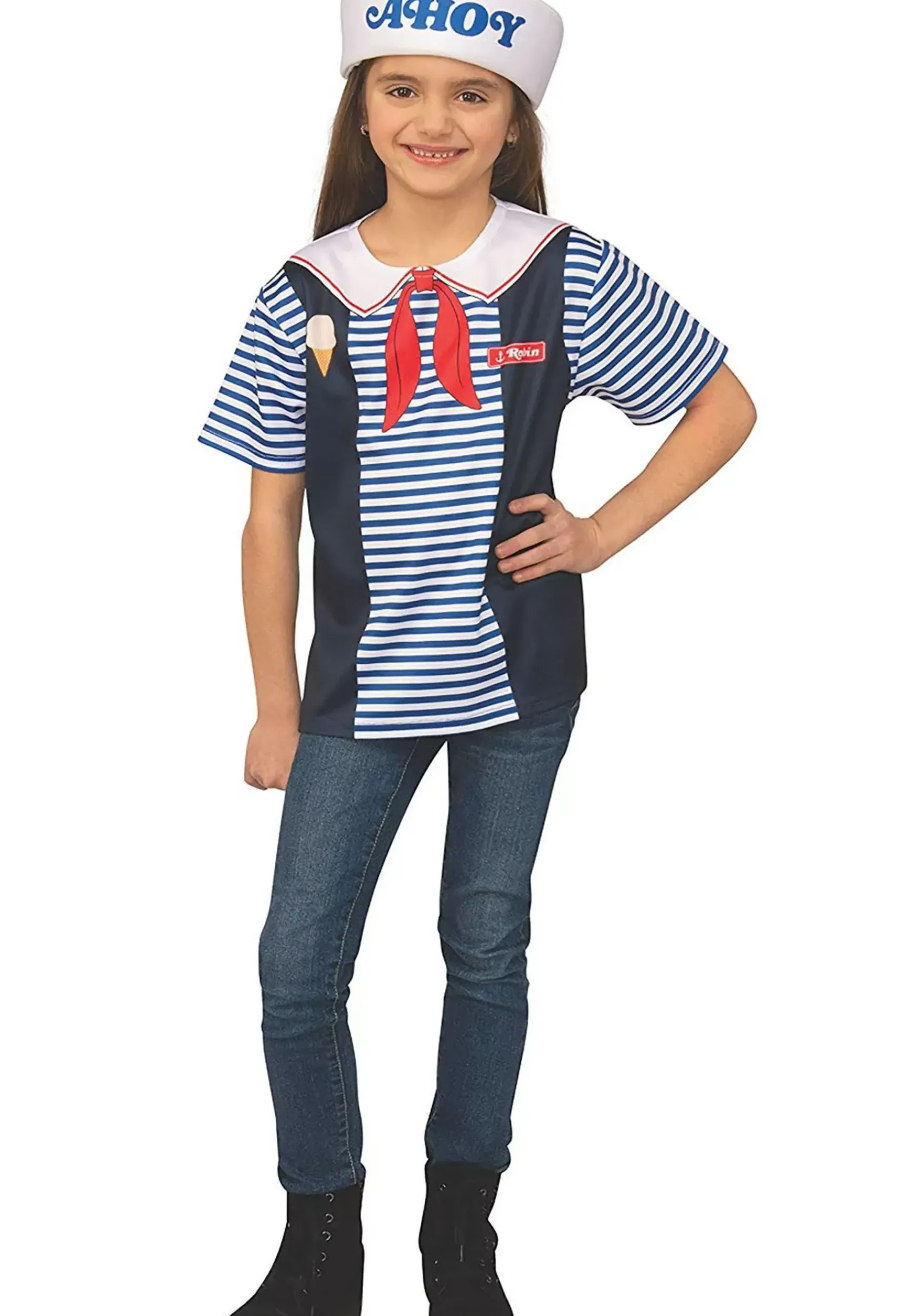 Shop Rubies Costume Stranger Things Robin's Scoops Ahoy Uniform Kids Costume Tv / Movie Costumes